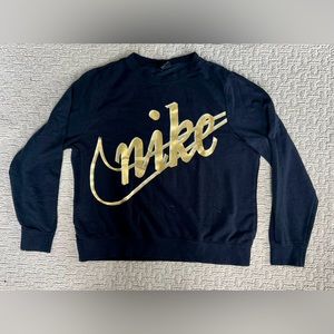Nike Women’s Black Long Sleeve Shirt with Golden Letters